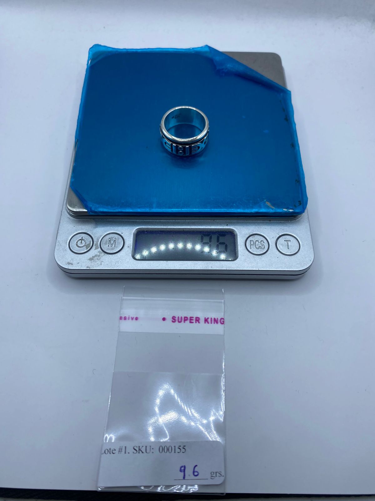 Anillo Giratorio de Plata 925 con Diseño Geométrico Abstracto