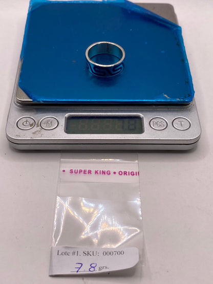 Anillo Greca Azul de Plata .925 con Incrustaciones