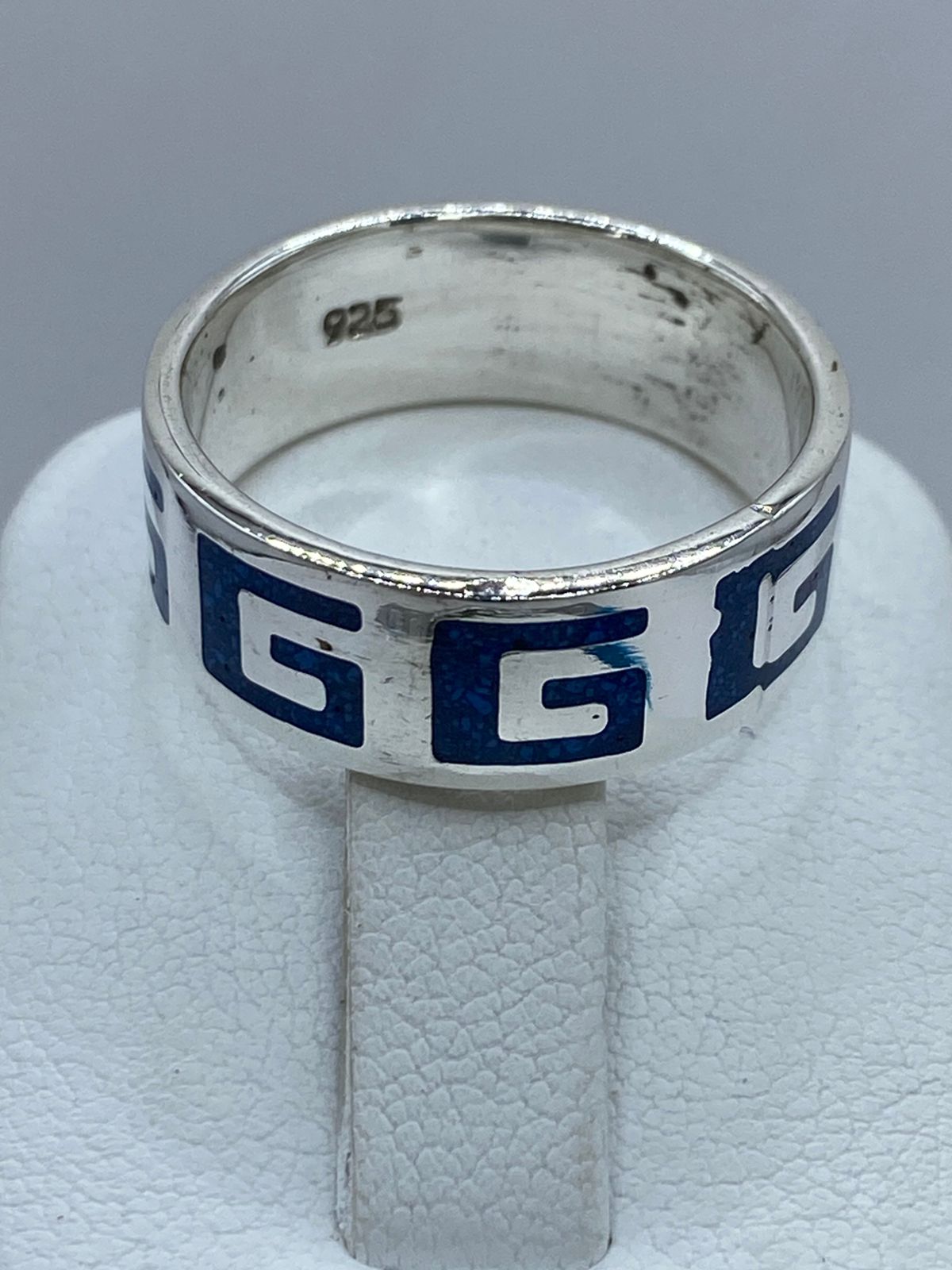 Anillo Greca Clásica en Plata .925 con Turquesa Natural