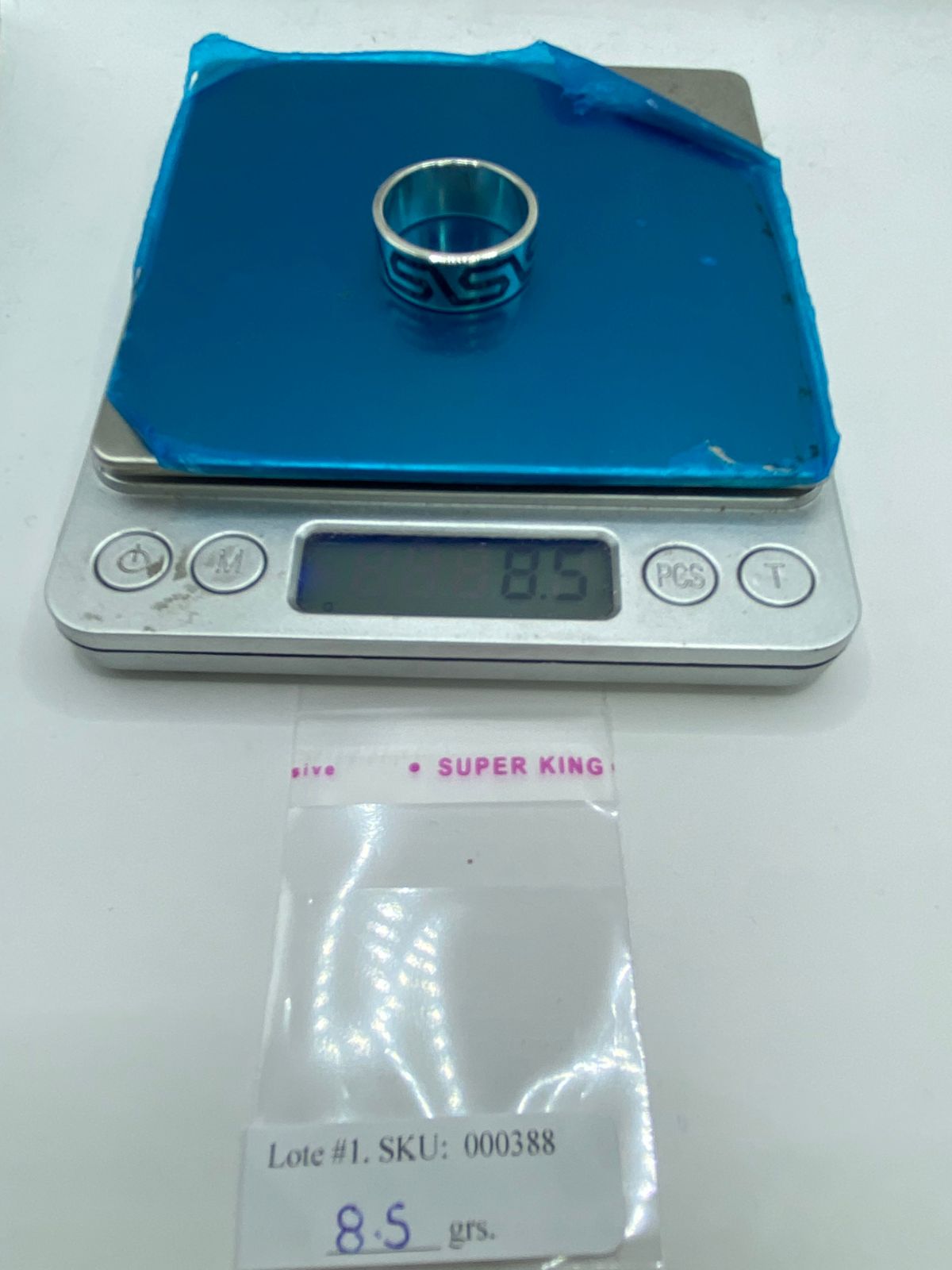 Anillo Greca Moderna en Plata .925 con Turquesa Natural