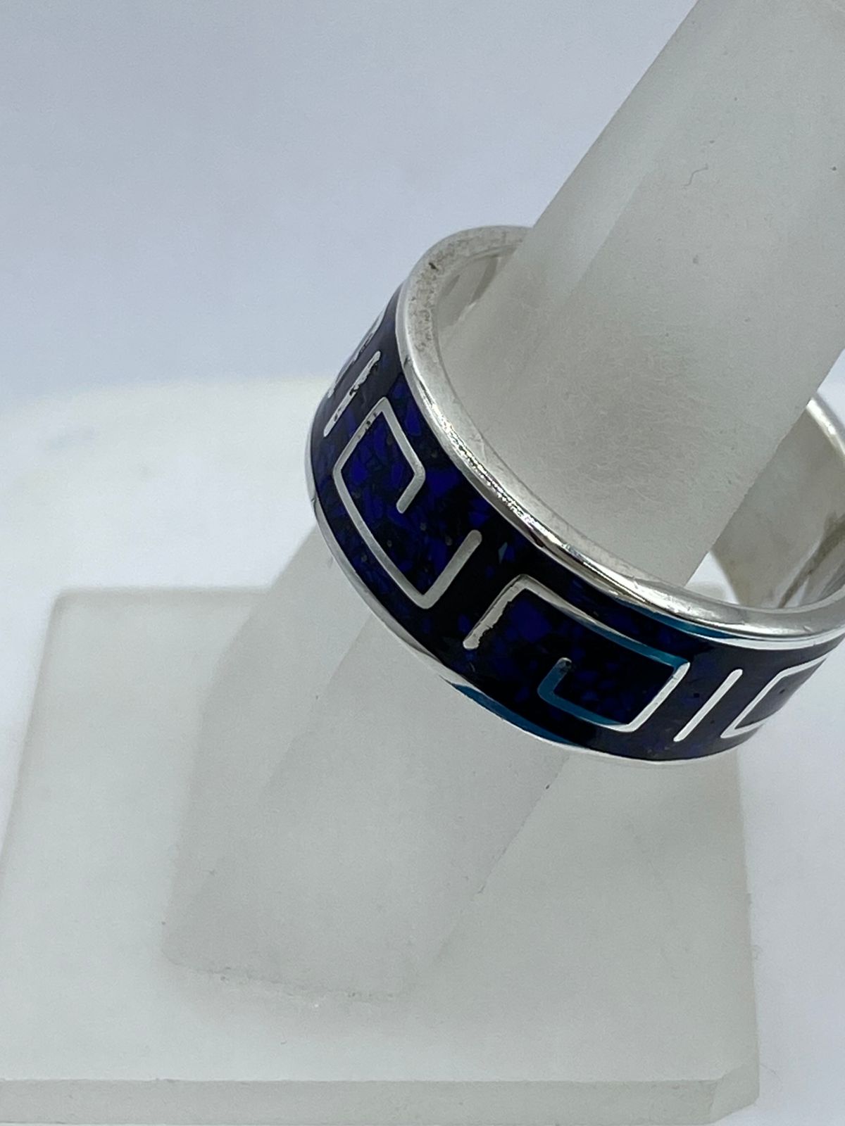 Anillo Greca en Plata .925 con Lapislázuli