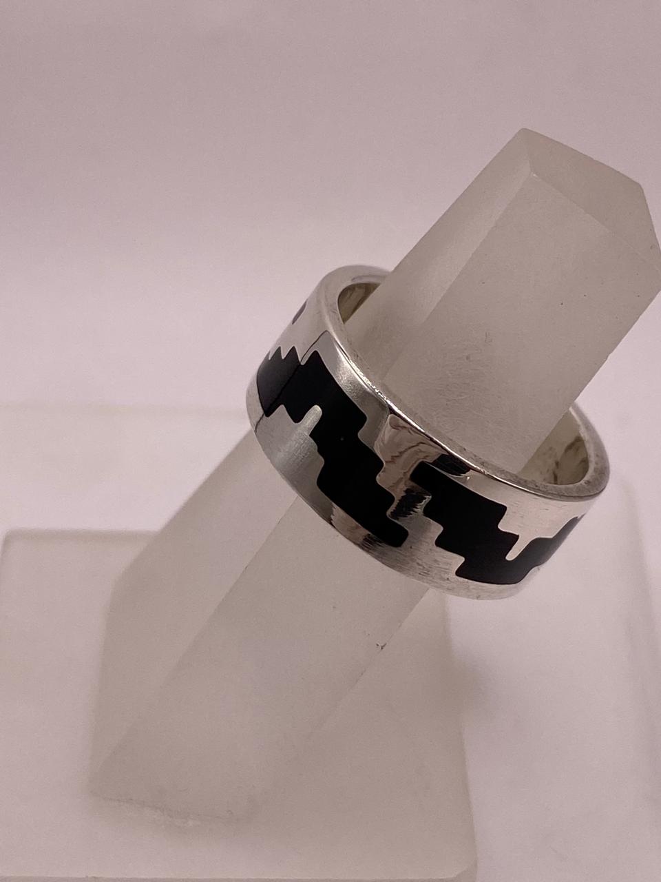 Anillo Greca Prehispánica en Plata .925