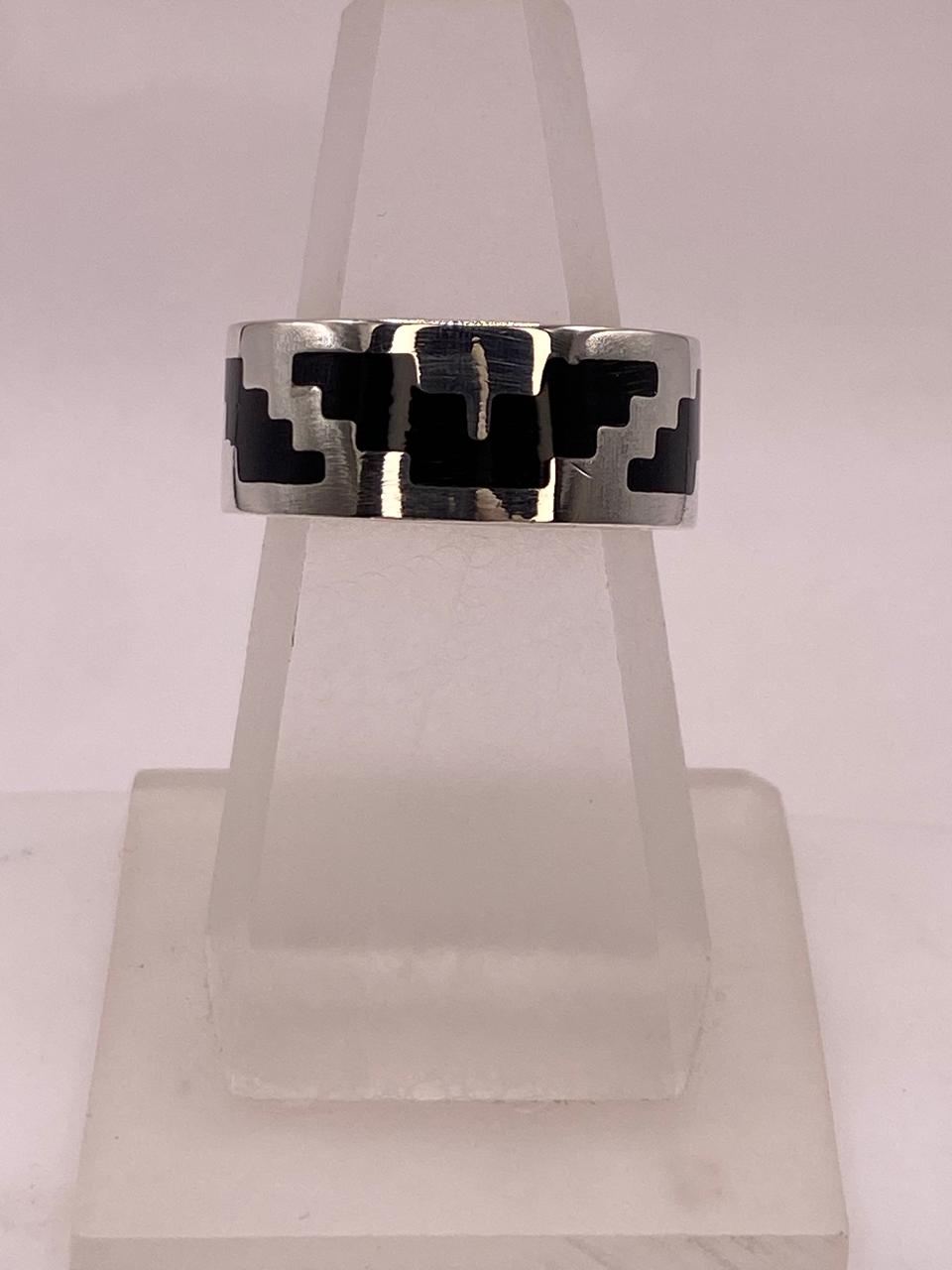 Anillo Greca Prehispánica en Plata .925