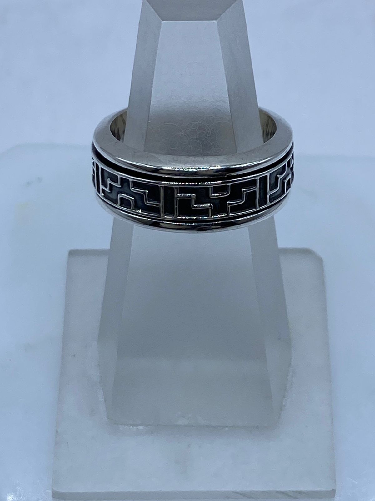 Anillo Greca Geométrica en Plata .925