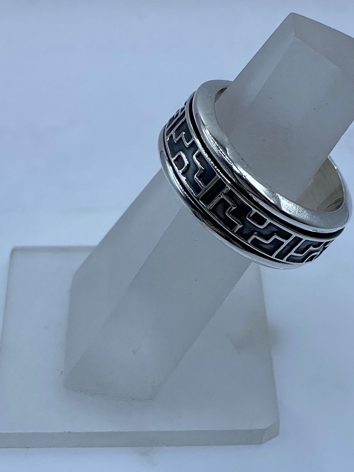 Anillo Greca Geométrica en Plata .925