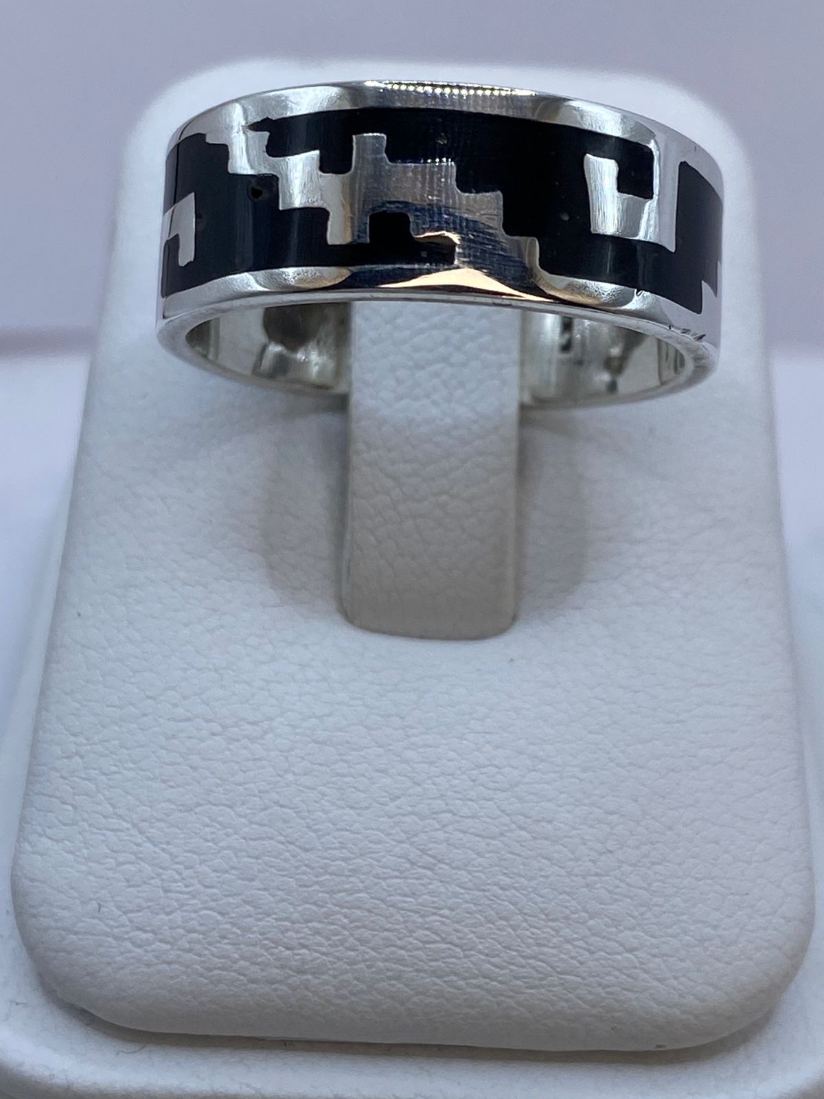 Anillo Greca Geométrica de Plata .925