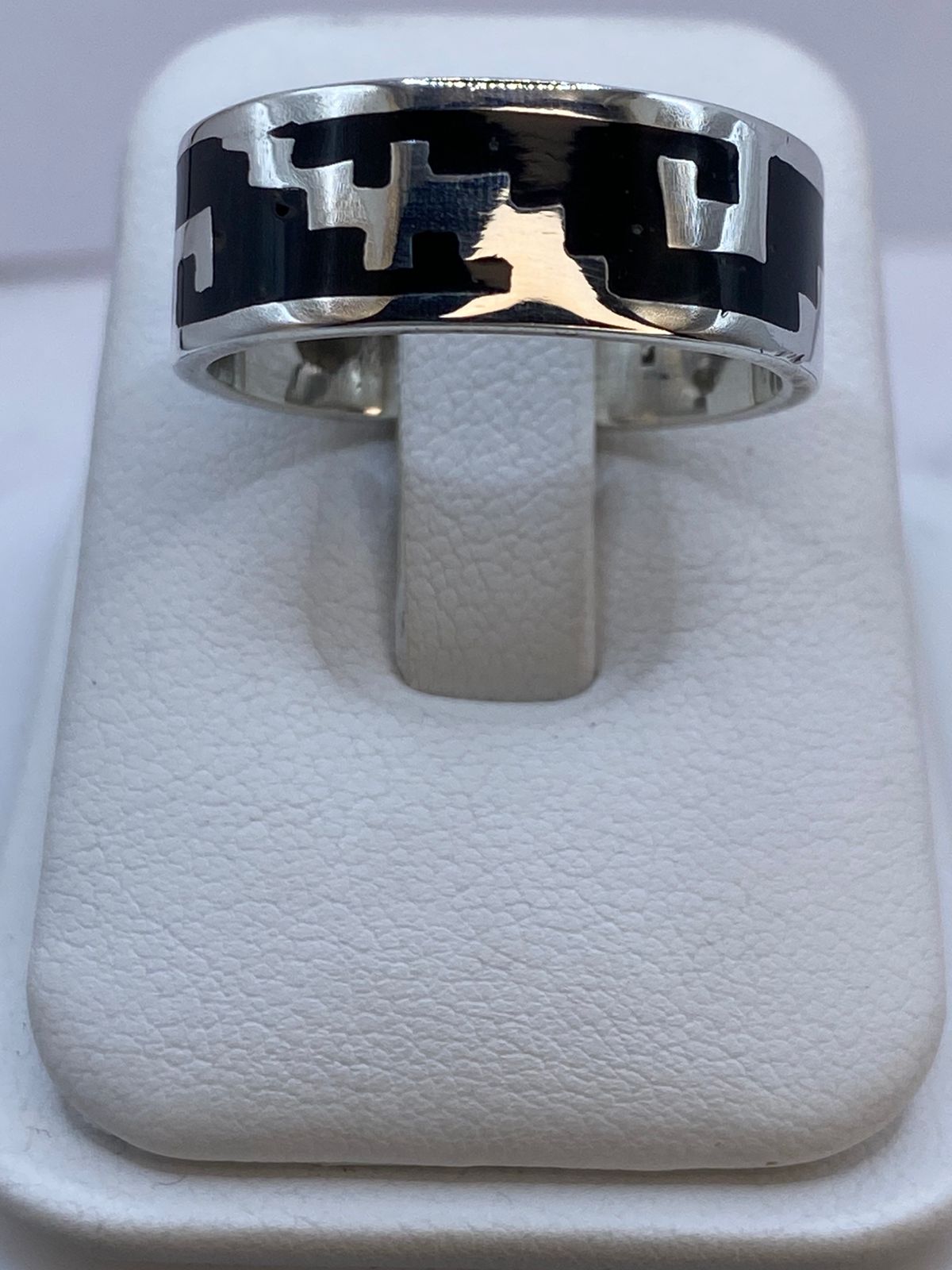 Anillo Greca Geométrica de Plata .925