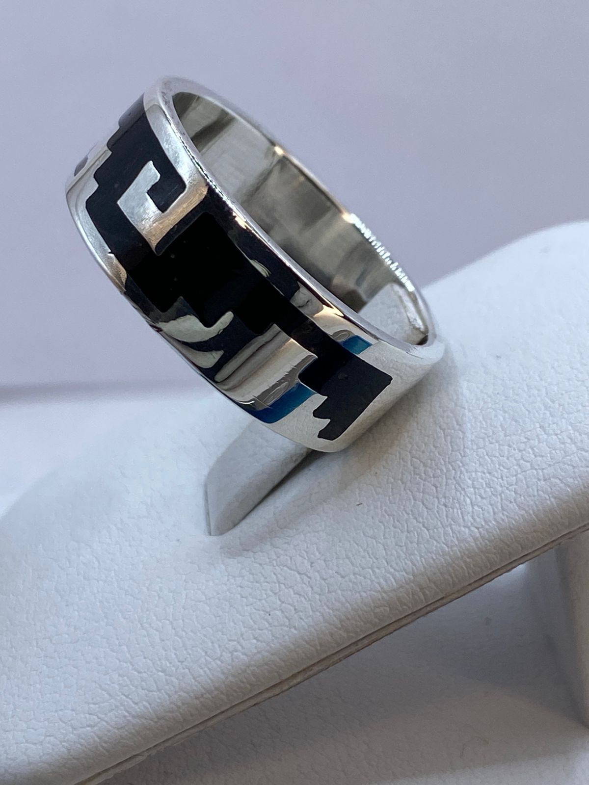 Anillo Greca Geométrica de Plata .925