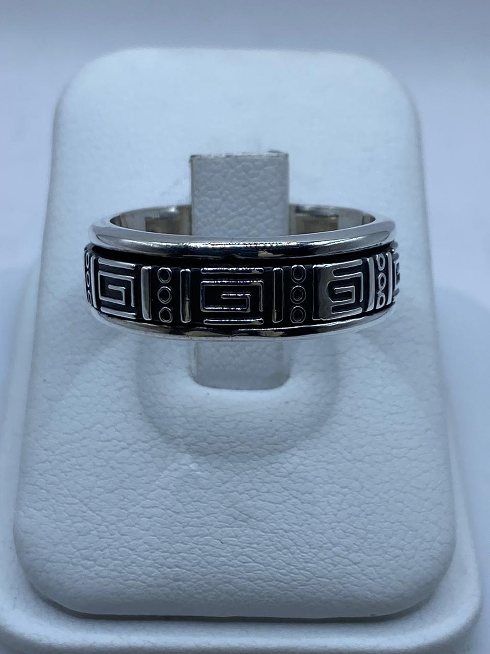 Anillo Grecas Prehispánicas Giratorio en Plata .926