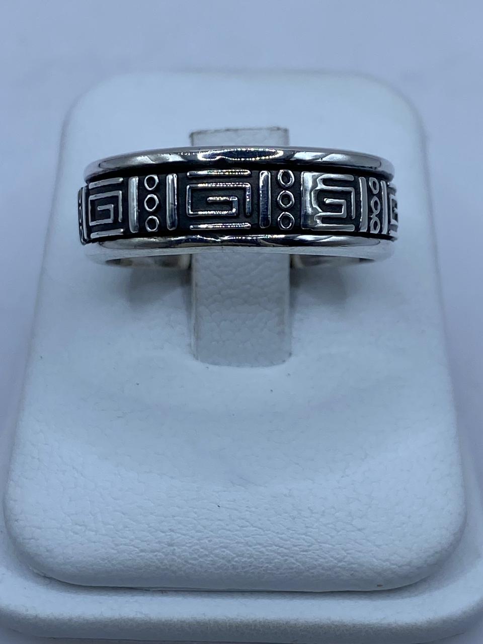 Anillo Grecas Prehispánicas Giratorio en Plata .926