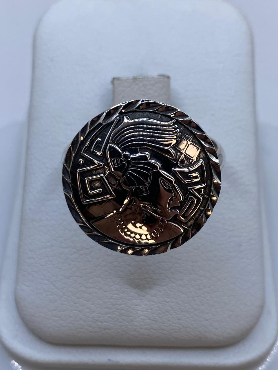Anillo Guerrero Azteca en Plata .925