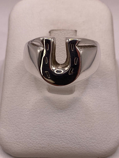 Anillo Herradura de Plata Ley .925, vista frontal