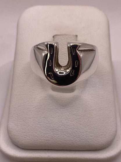 Anillo Herradura de Plata Ley .925, vista frontal