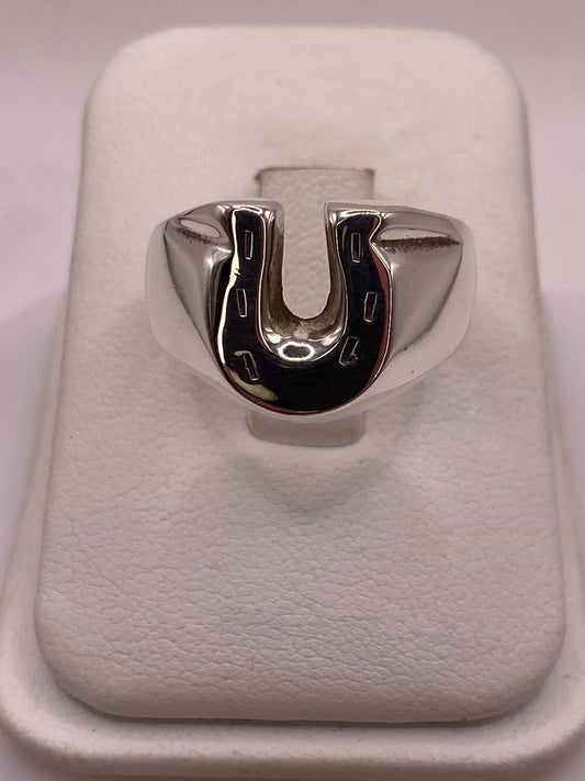 Anillo Herradura de Plata Ley .925, vista frontal