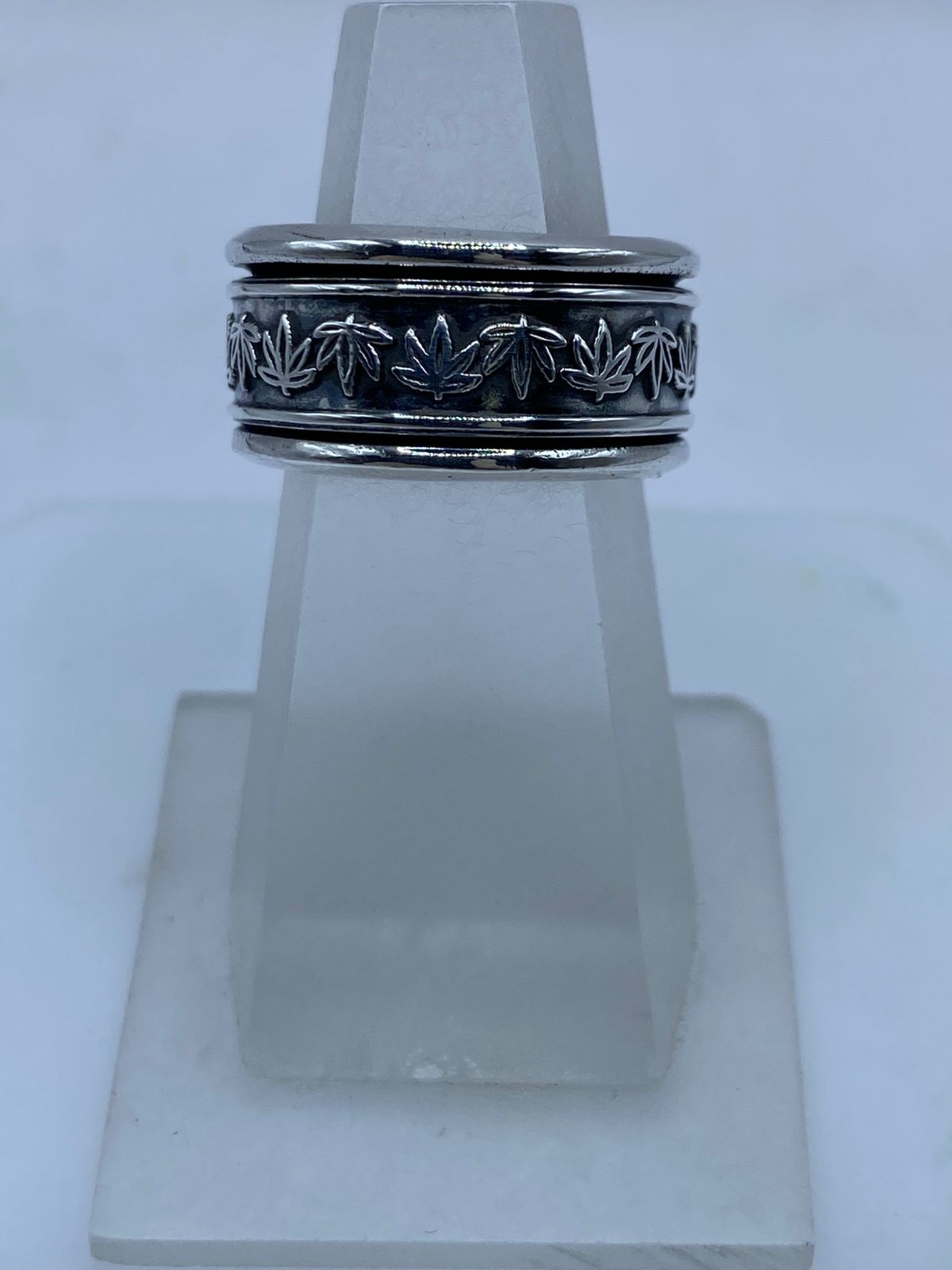 🍁anillo Hoja de Maple en Plata .925 — vista lateral