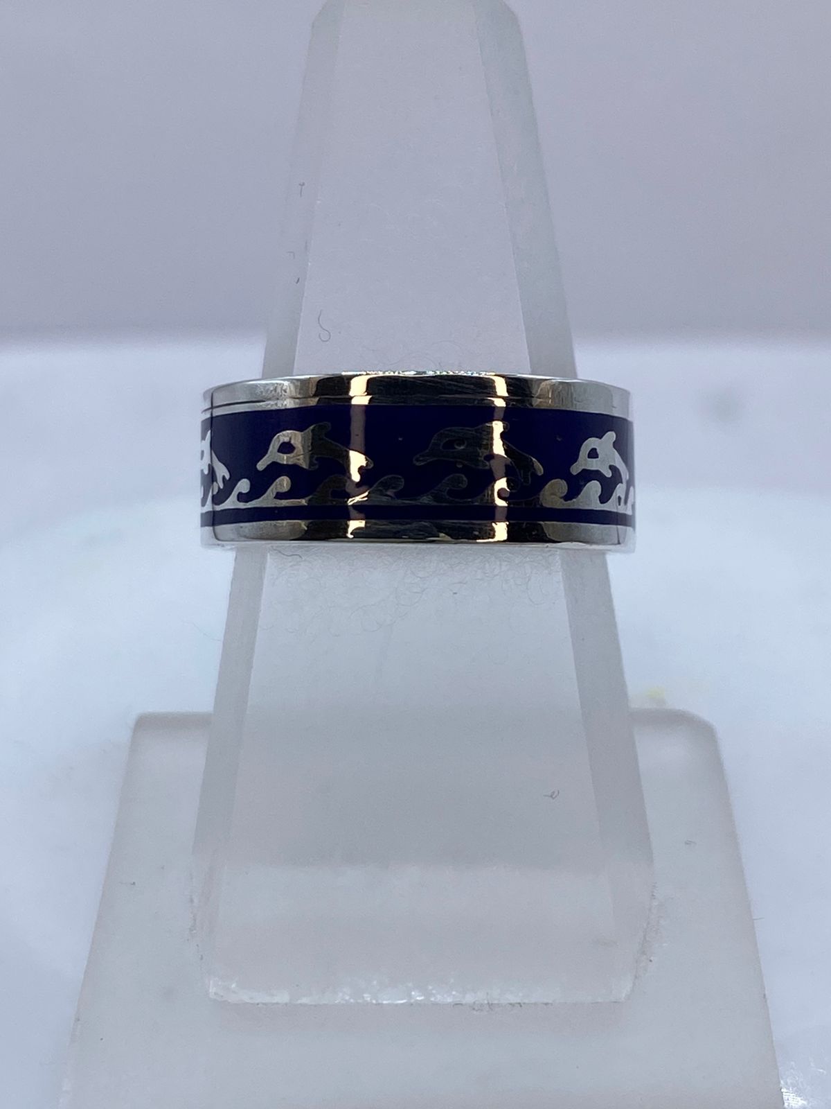 🌊 Anillo Marino con Delfines en Plata .925