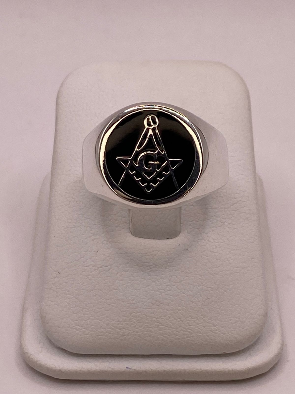 Anillo Masónico Compás y Escuadra en Plata .925