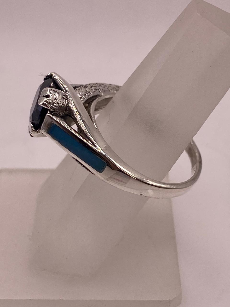 Anillo Moderno de Plata 925 con Ópalo de Fuego y Zirconia