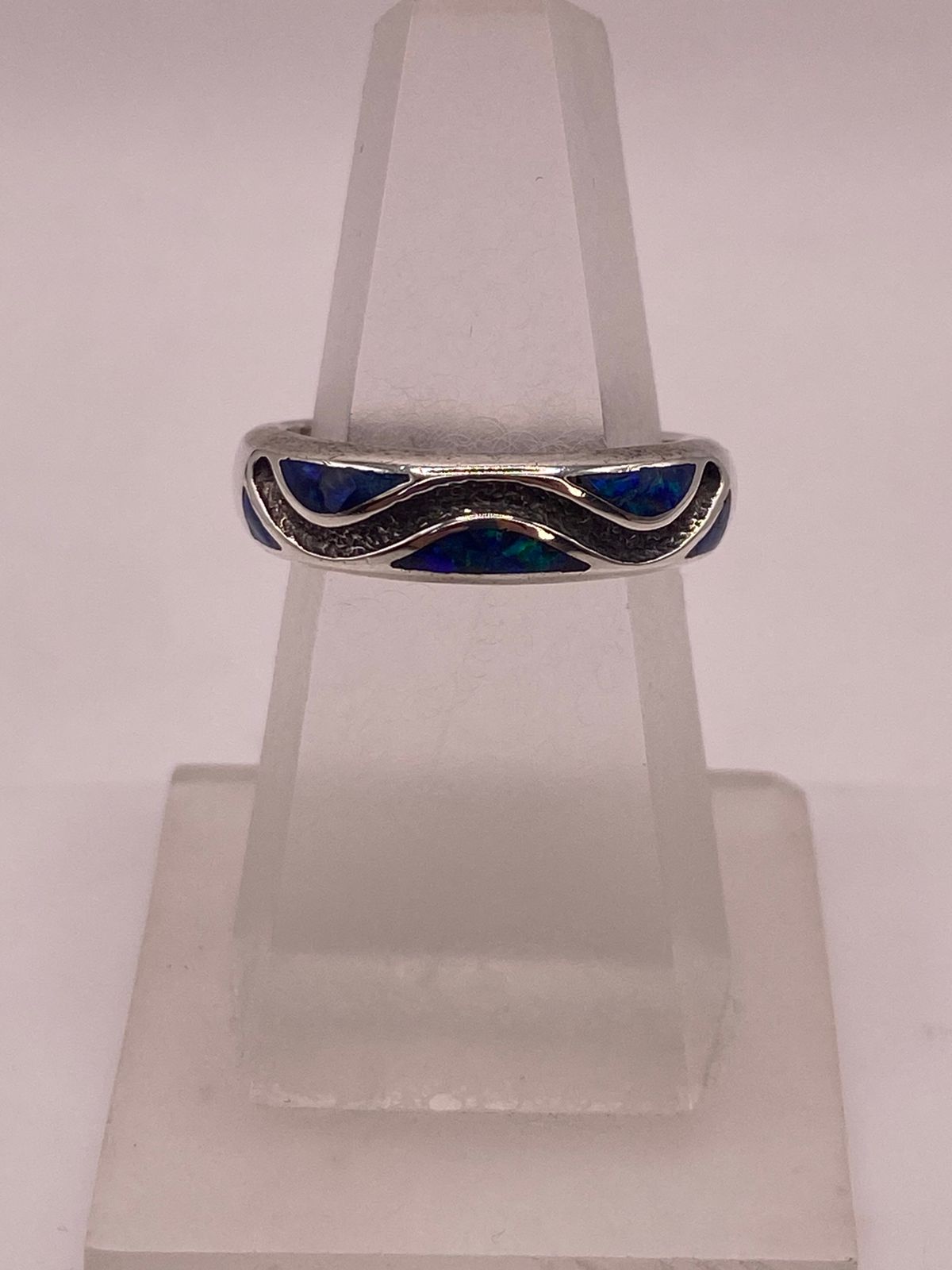 Anillo Moderno de Plata 950 con Ópalo de Fuego