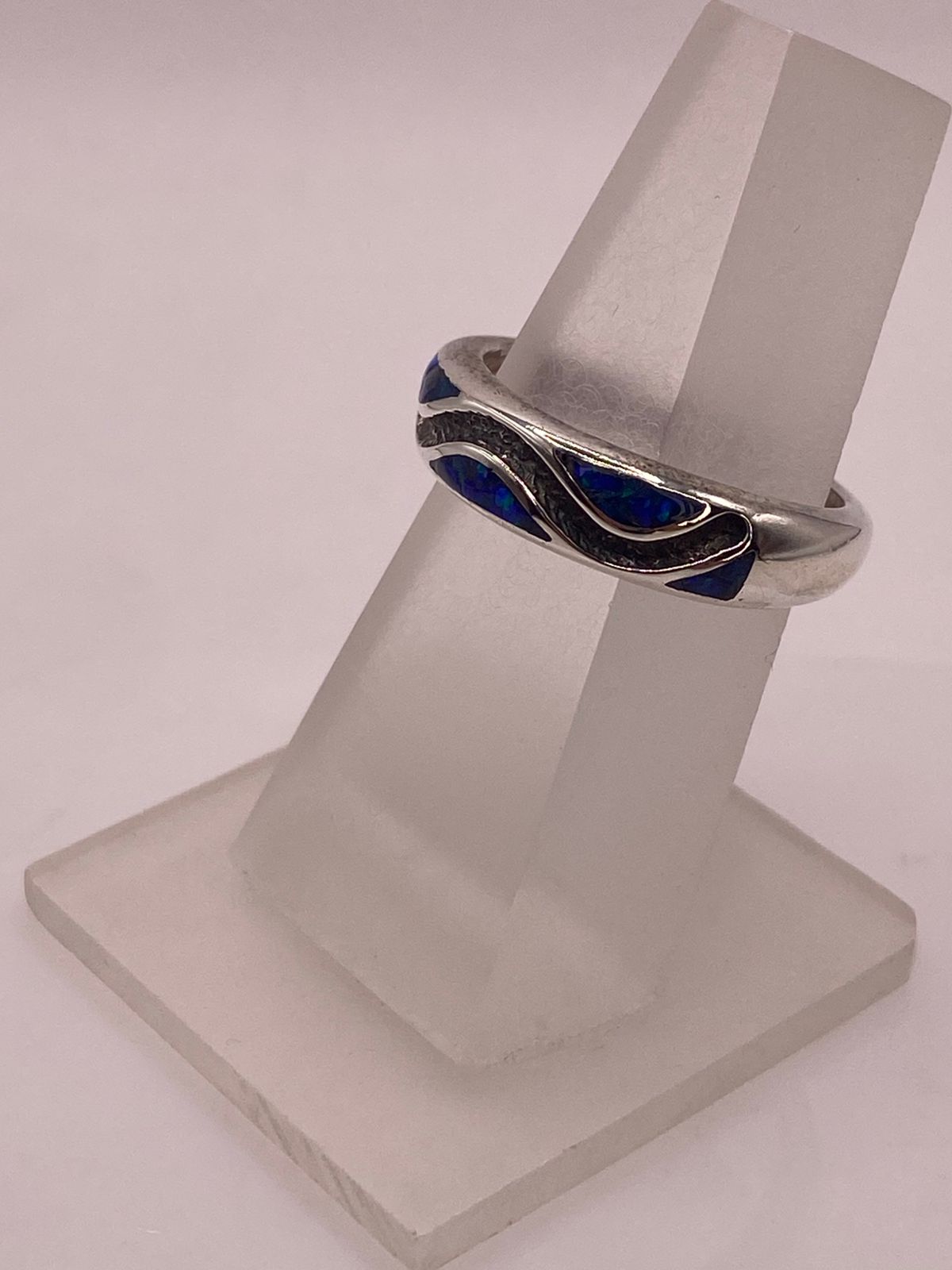 Anillo Moderno de Plata 950 con Ópalo de Fuego