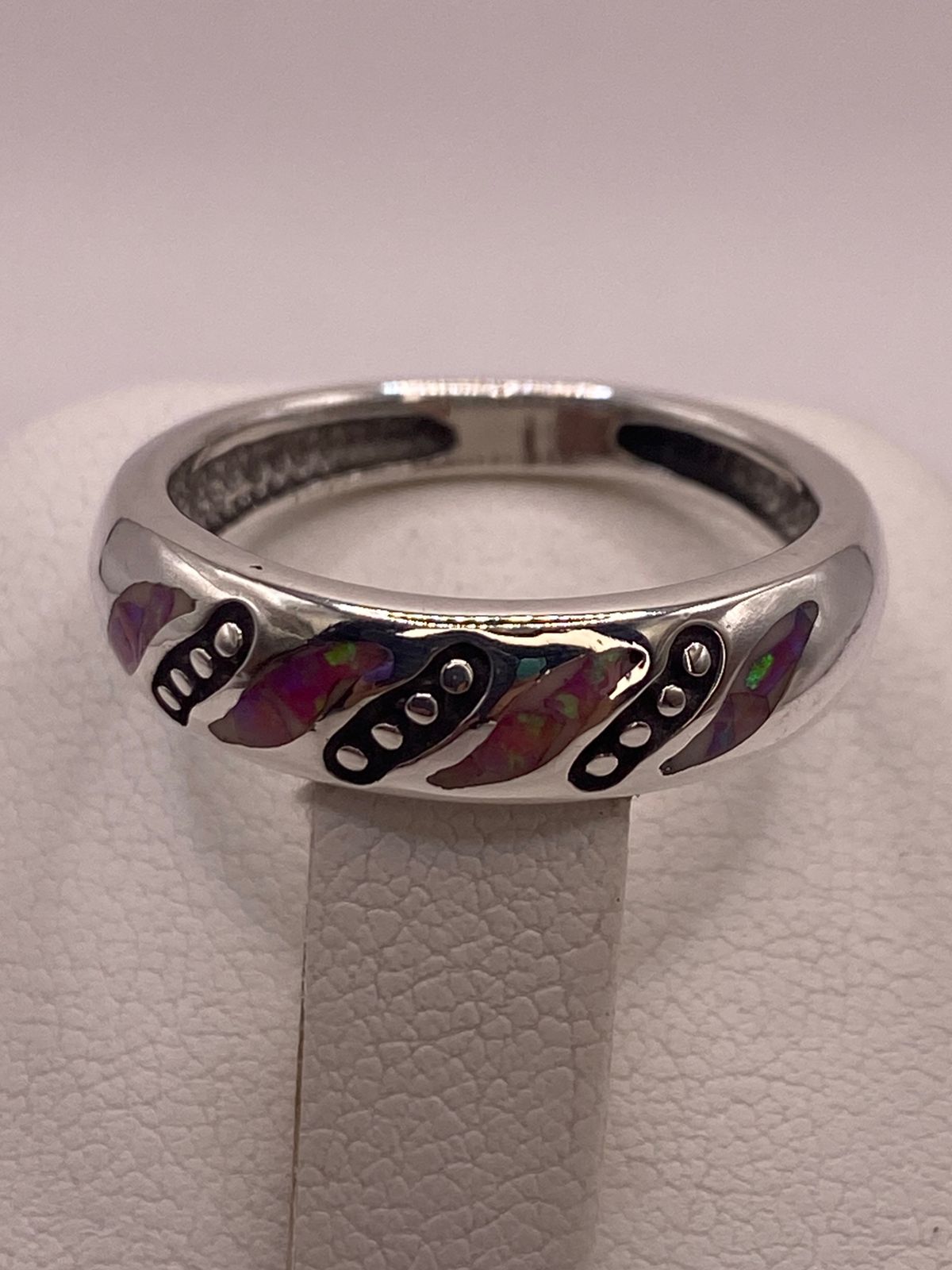 Anillo Moderno de Plata 950 con Ópalo de Fuego