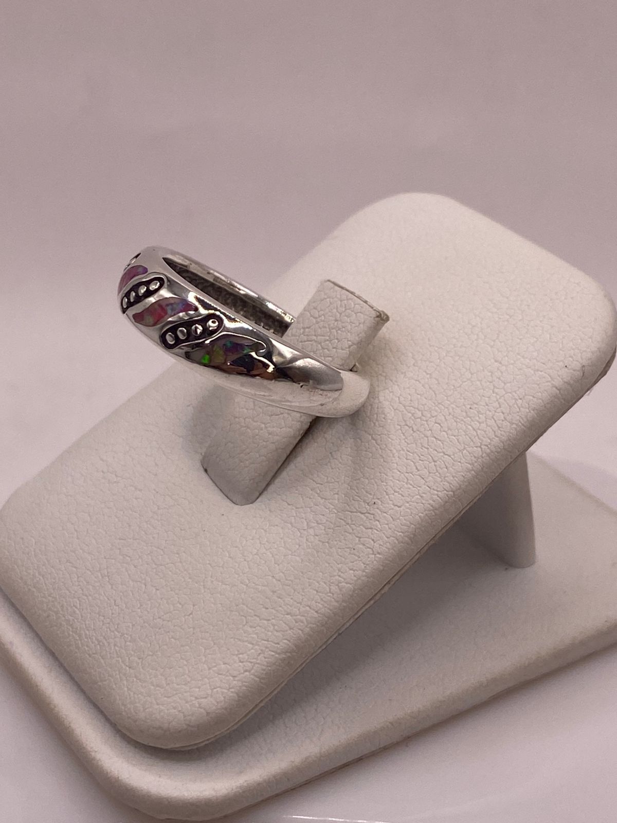 Anillo Moderno de Plata 950 con Ópalo de Fuego