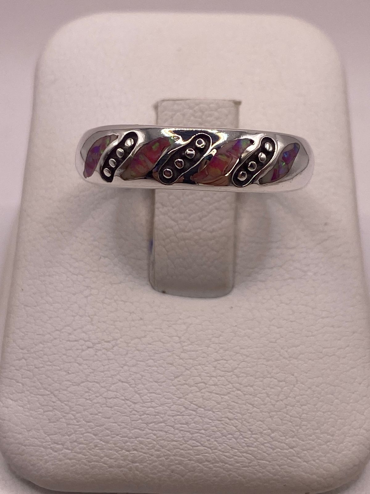 Anillo Moderno de Plata 950 con Ópalo de Fuego