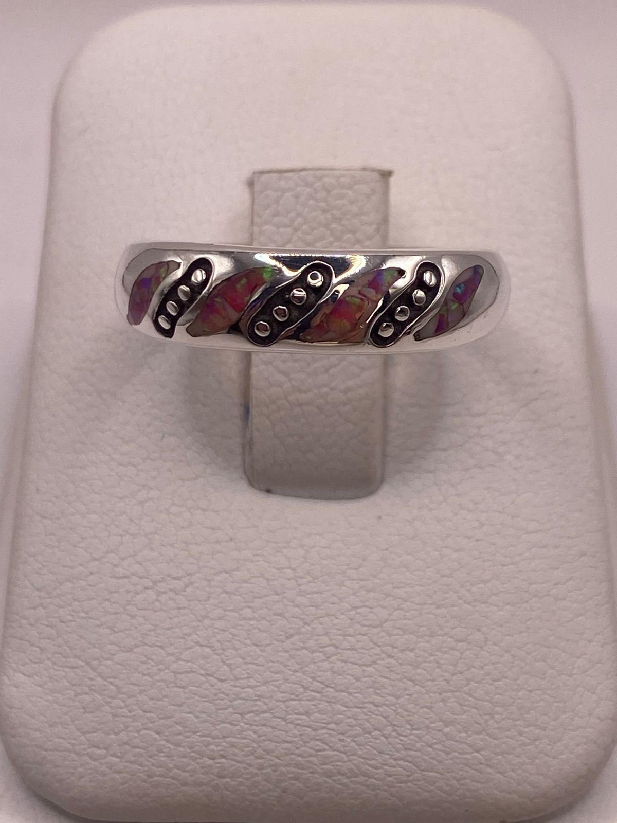 Anillo Moderno de Plata 950 con Ópalo de Fuego