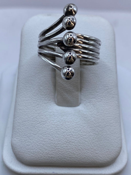 Anillo Multibanda con Esferas en Plata .925