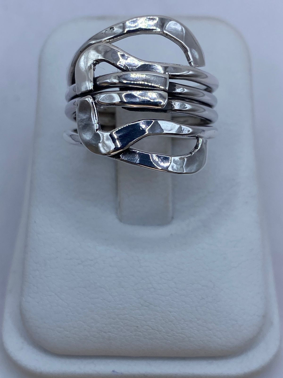 Anillo Multibanda Orgánico en Plata .925