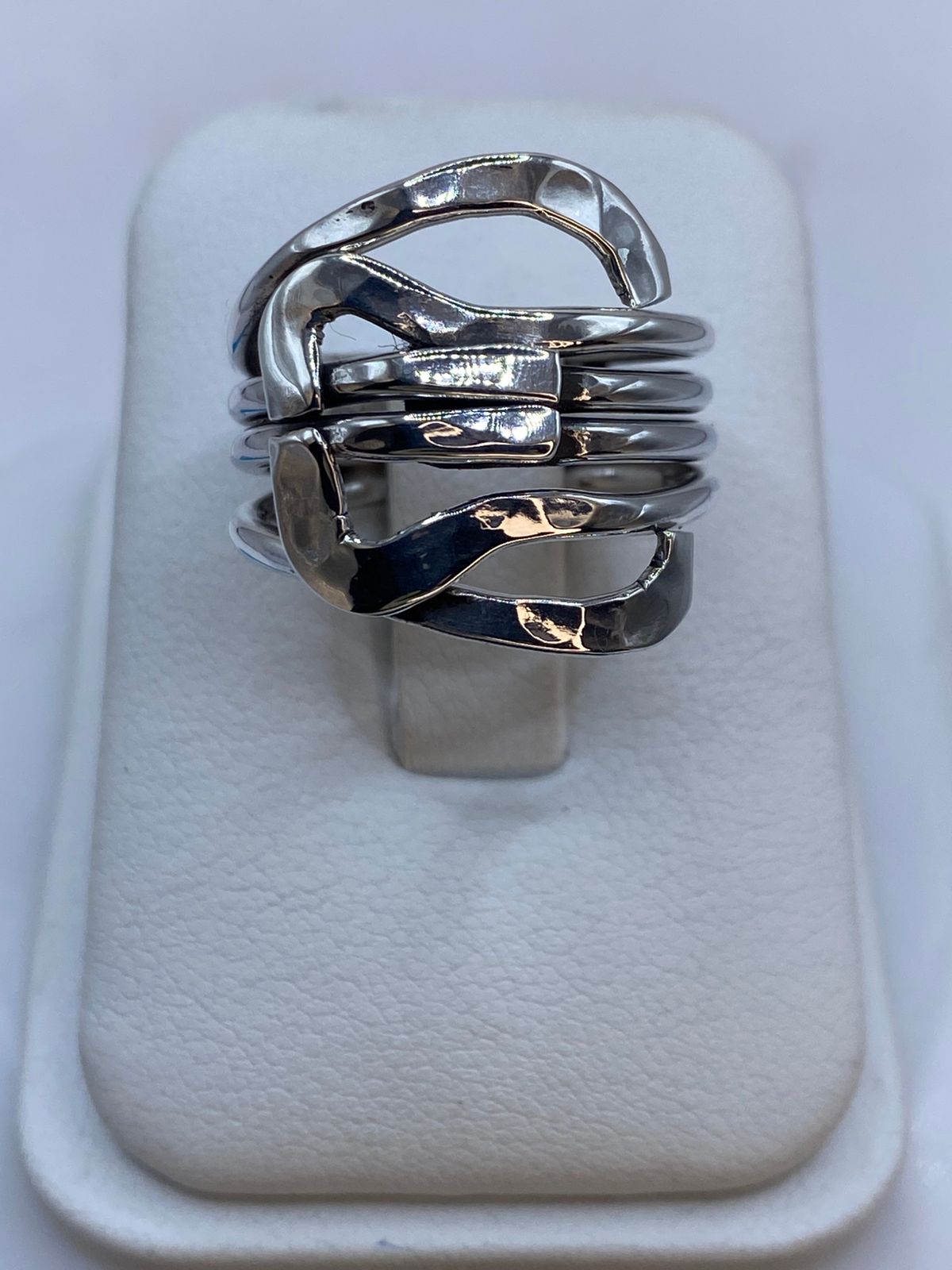 Anillo Multibanda Orgánico en Plata .925