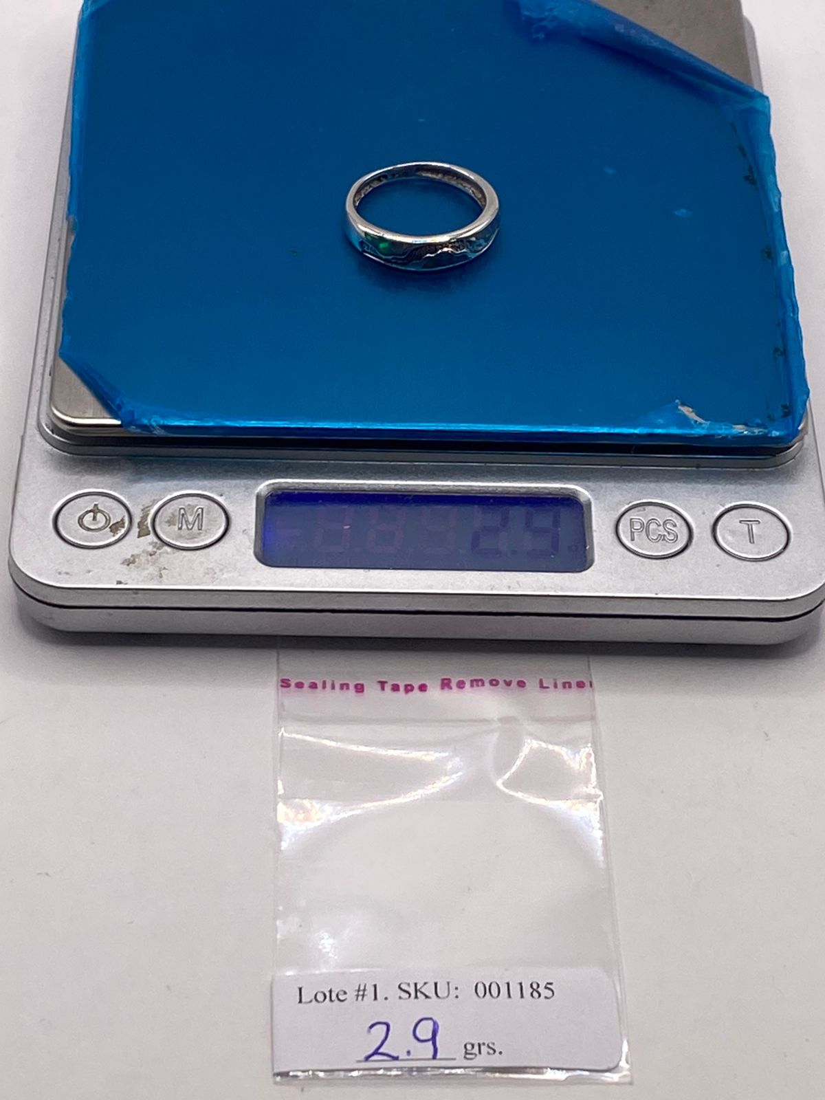 Anillo Ondulado de Plata 950 con Ópalo de Fuego