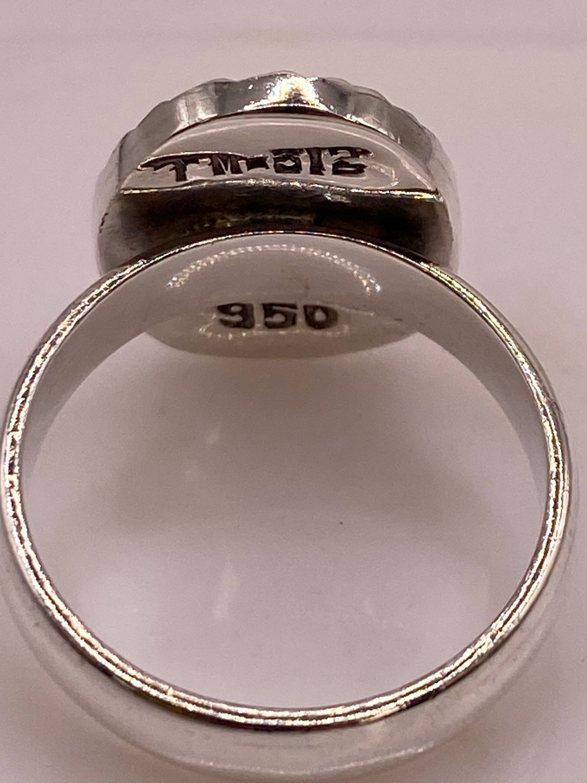 Anillo Ovalado Plata Ley 950 con Ópalo de Fuego