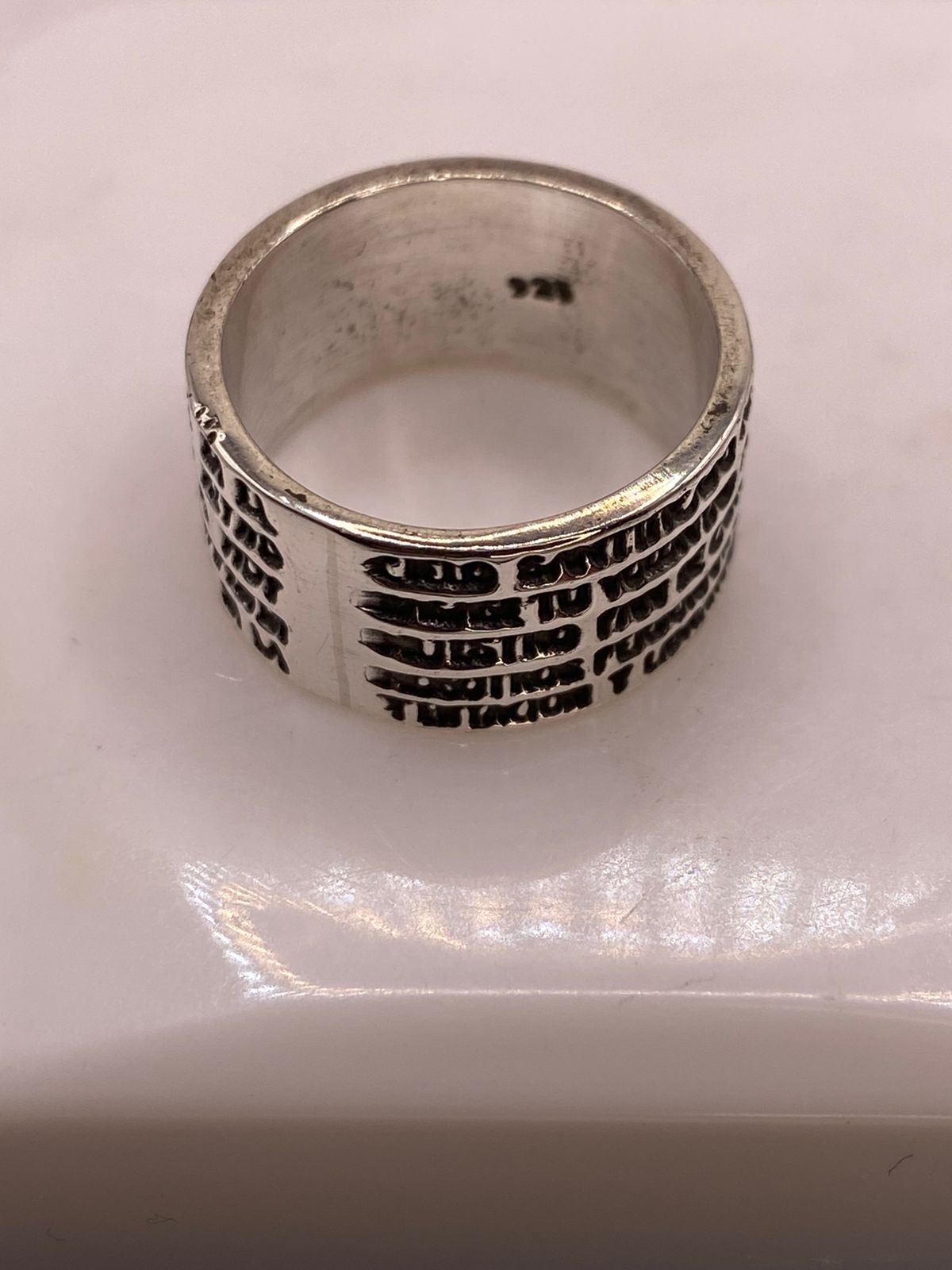 ✝️🙏 Anillo Padre Nuestro con Cruz en Plata .92