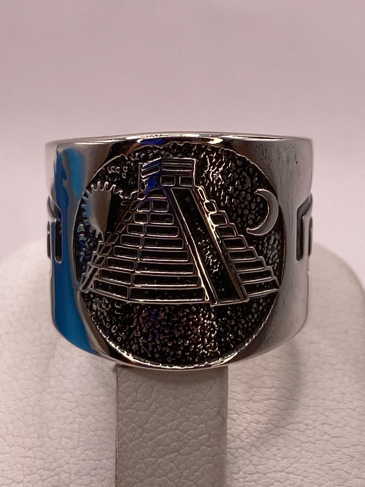 Anillo con Pirámide y Sol/Luna en Plata .925 🌞🌙🏛️