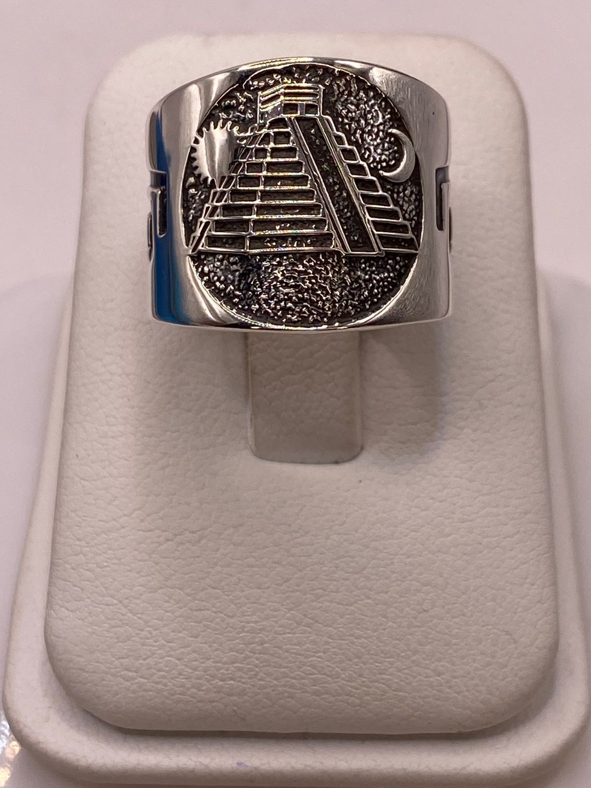 Anillo con Pirámide y Sol/Luna en Plata .925 🌞🌙🏛️