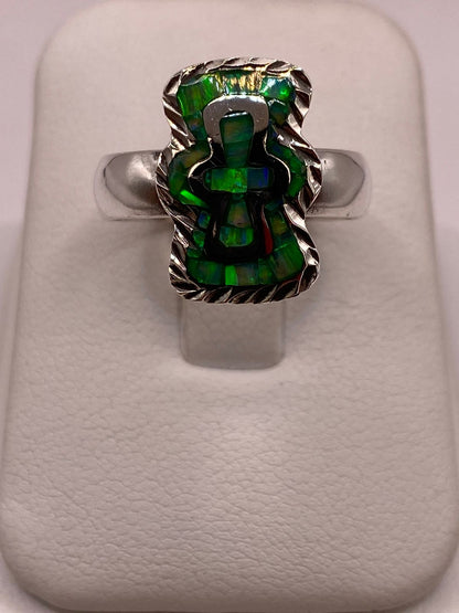 Anillo de Plata Ley 950 con Ópalo de Fuego y Diseño de Cruz