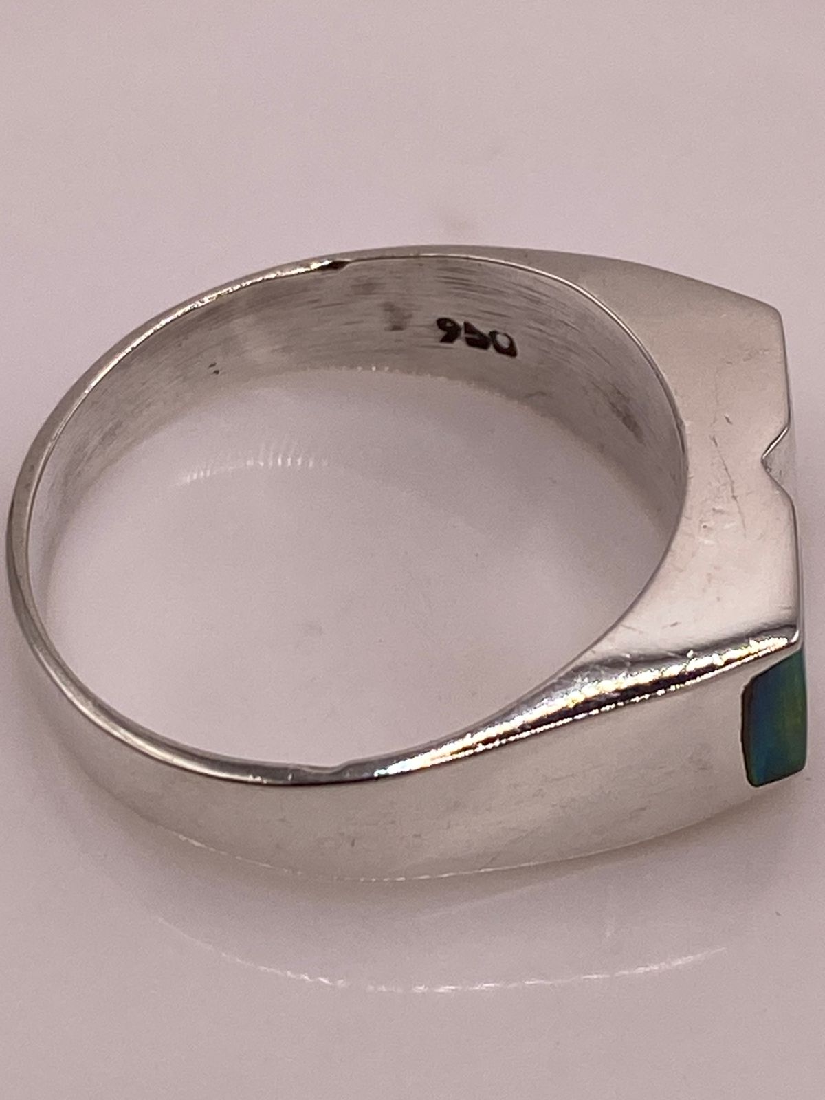 Anillo en Plata Ley 925 con Doble Incrustación de Ópalo de Fuego