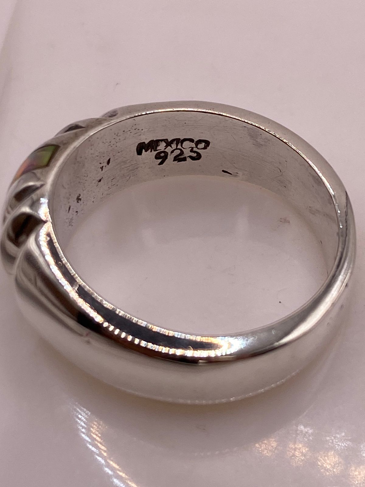Anillo Plata Ley 925 con Ópalo de Fuego e Incrustación Vertical