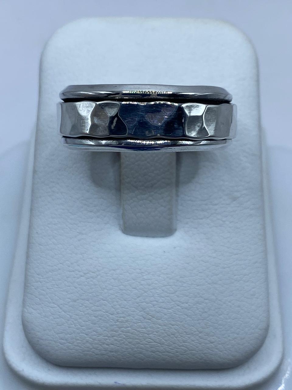 Anillo Plata .925 Banda Martillada – Diseño Minimalista Moderno