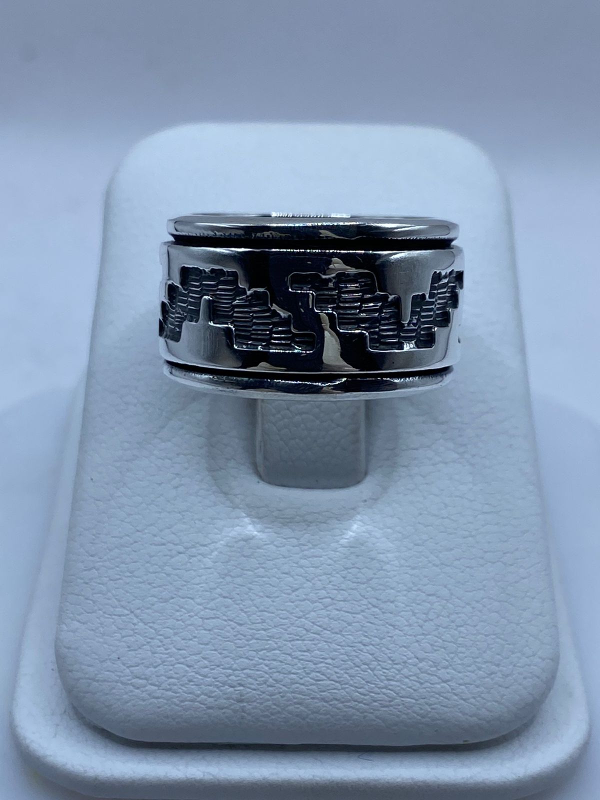 Anillo de Plata 925 con Diseño Greca Prehispánica