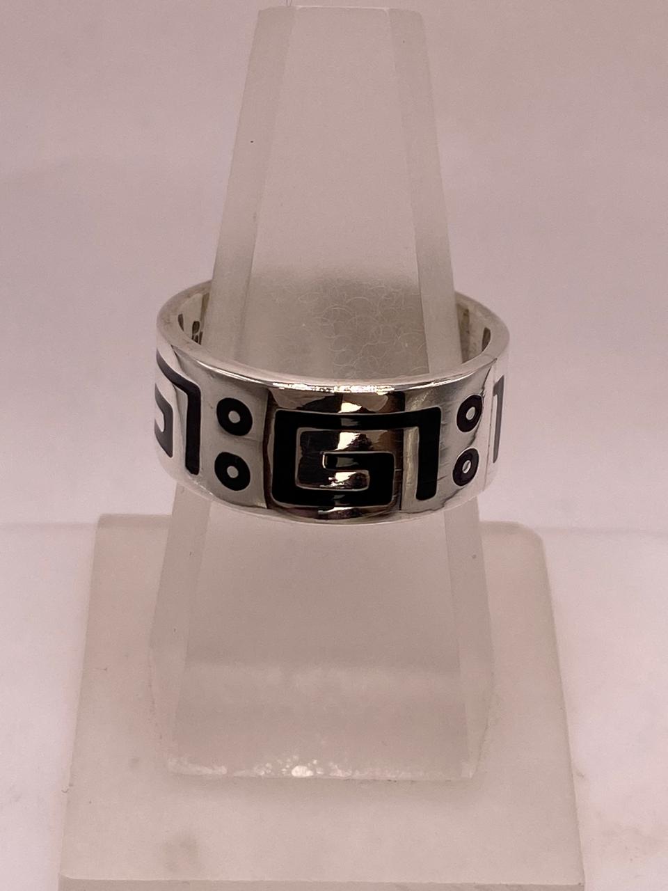 Anillo de Plata .925 con Greca Prehispánica