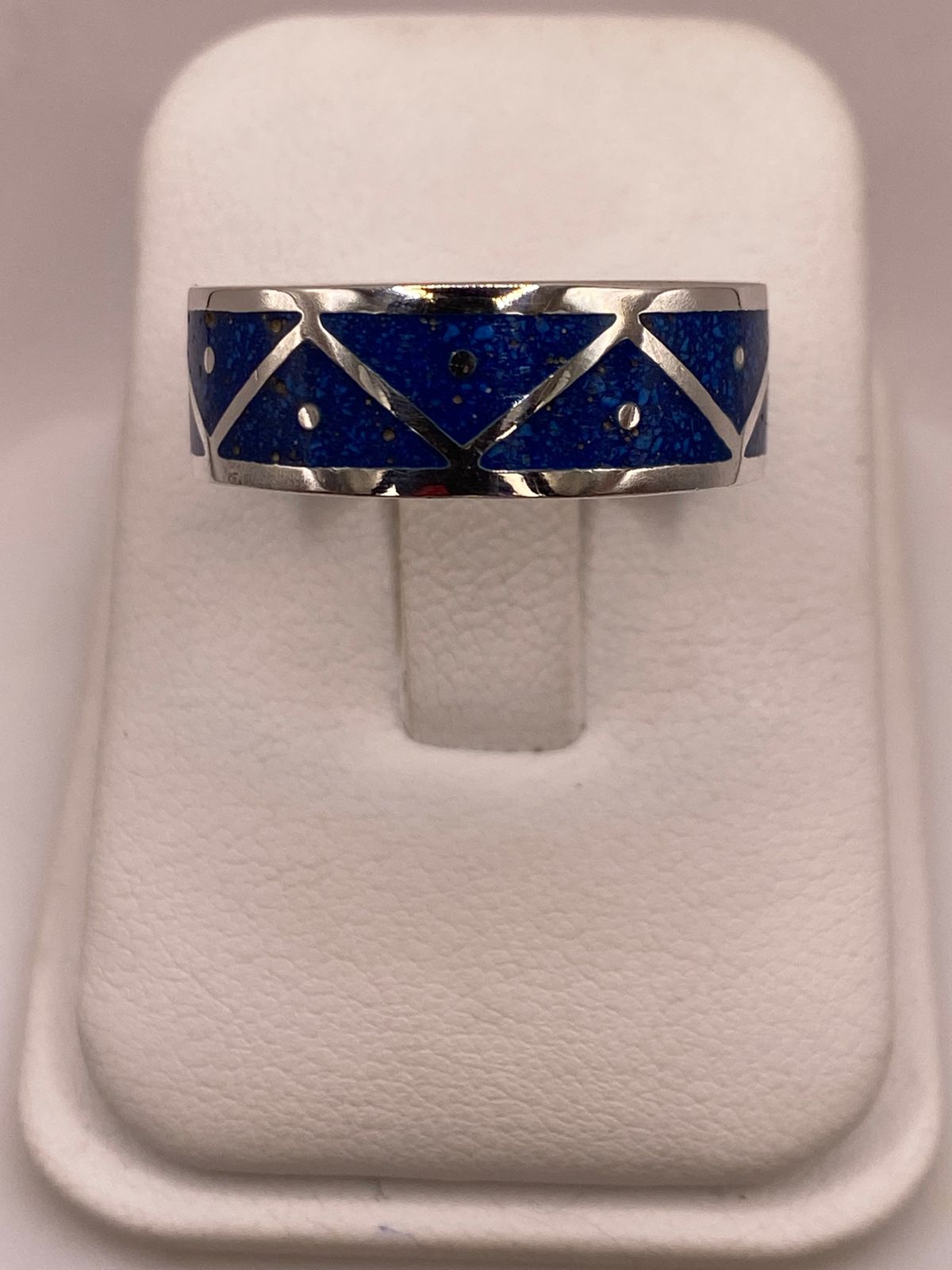 Anillo de Plata .925 con Lapislázuli – Diseño Geométrico