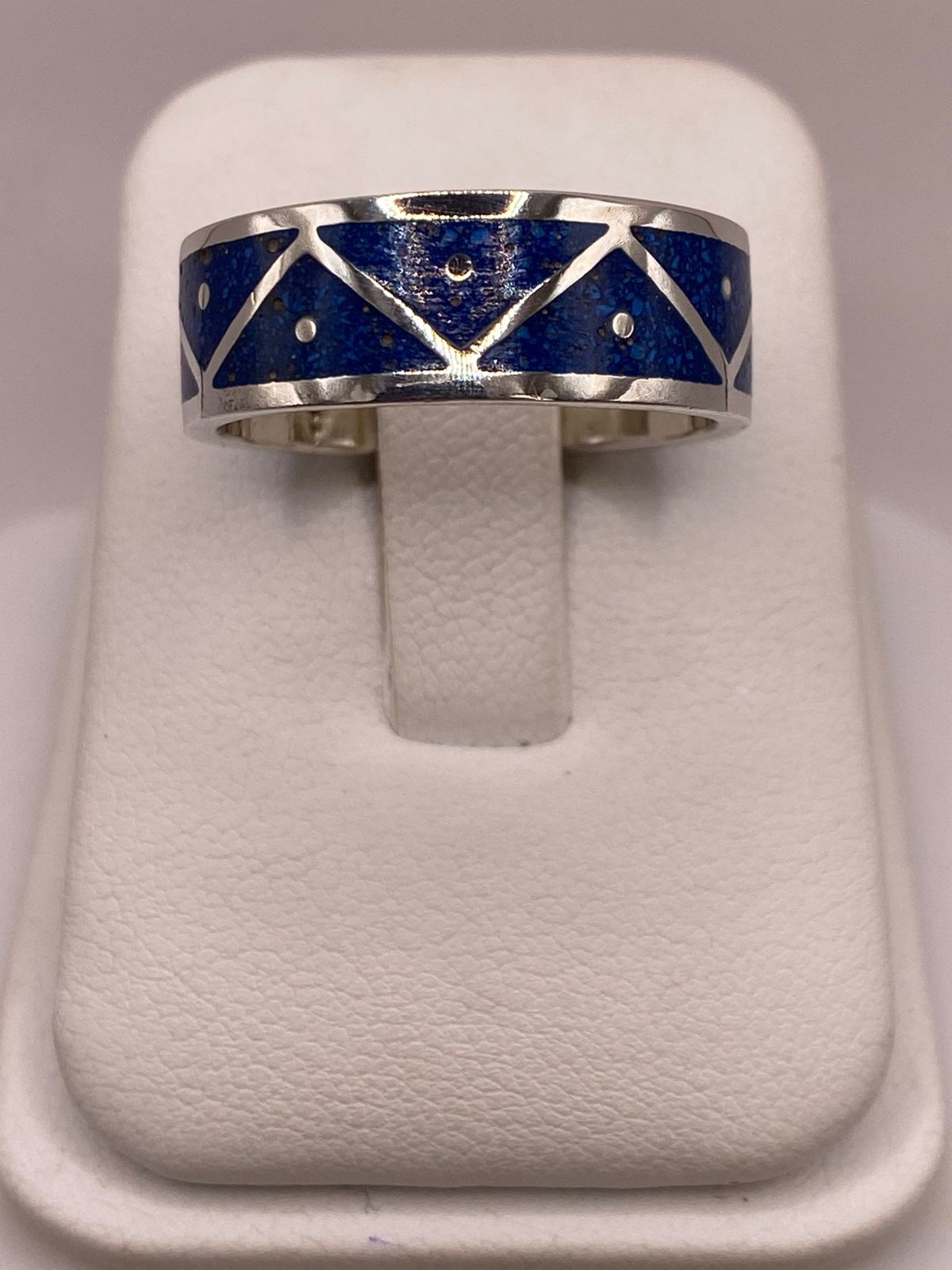 Anillo de Plata .925 con Lapislázuli – Diseño Geométrico