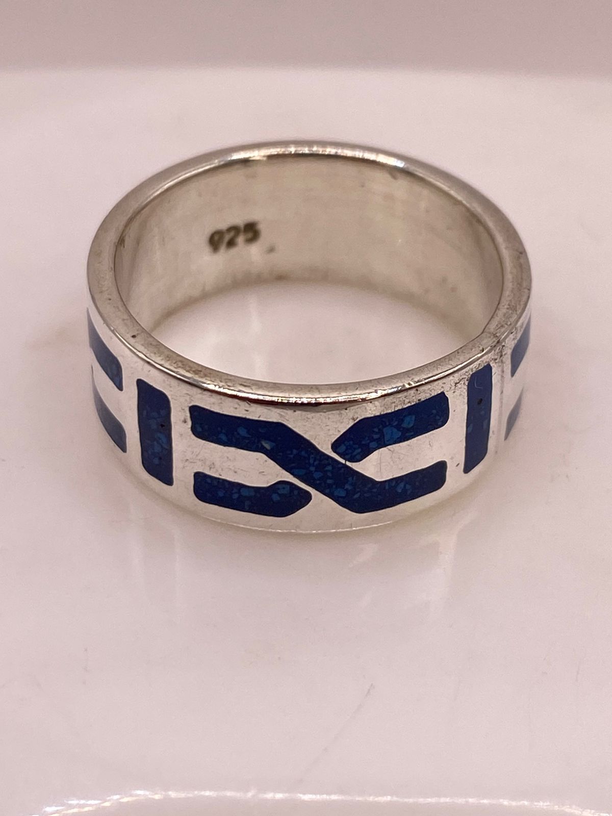 Anillo de Plata .925 con Lapislázuli – Diseño Geométrico