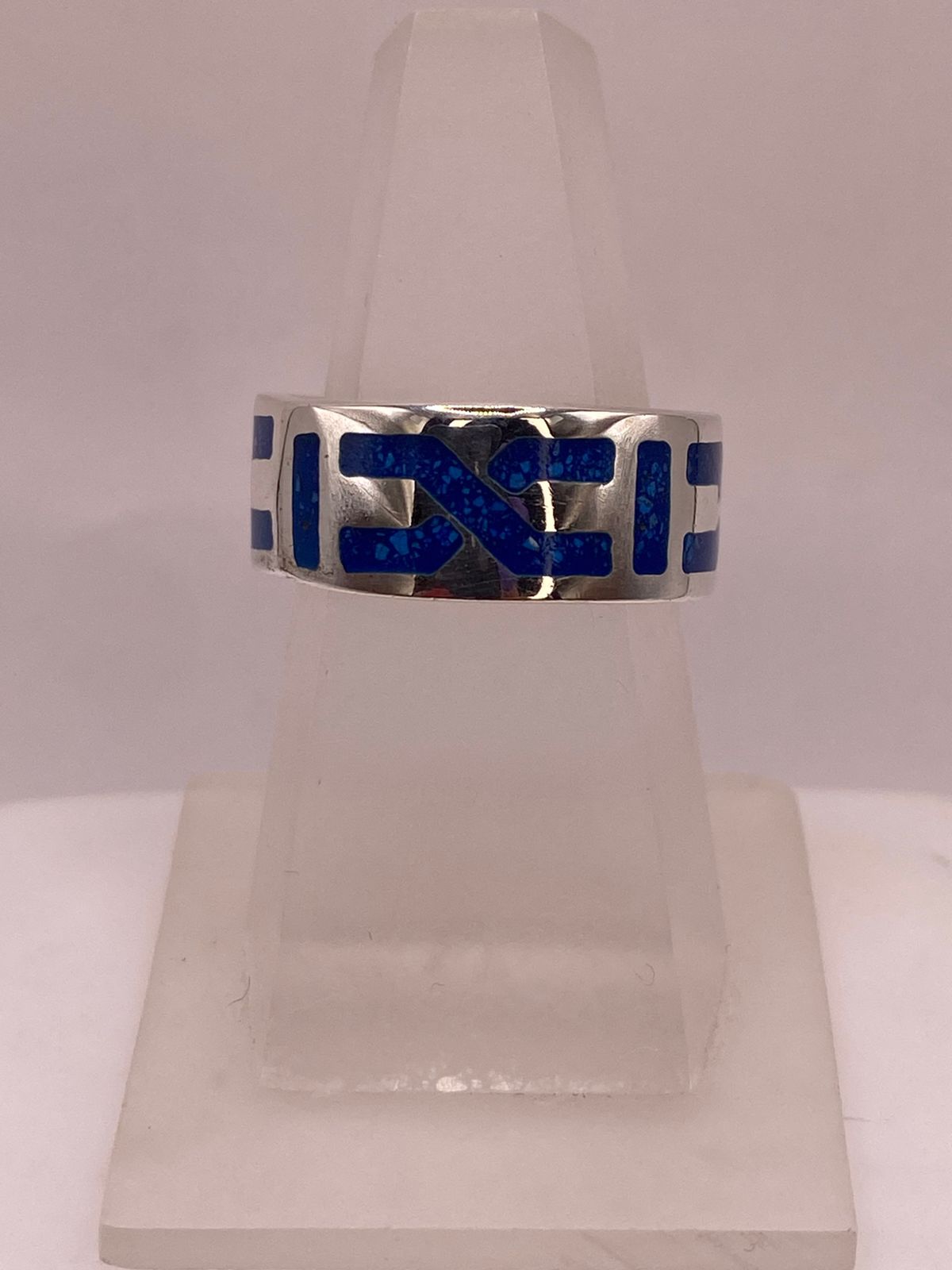 Anillo de Plata .925 con Lapislázuli – Diseño Geométrico