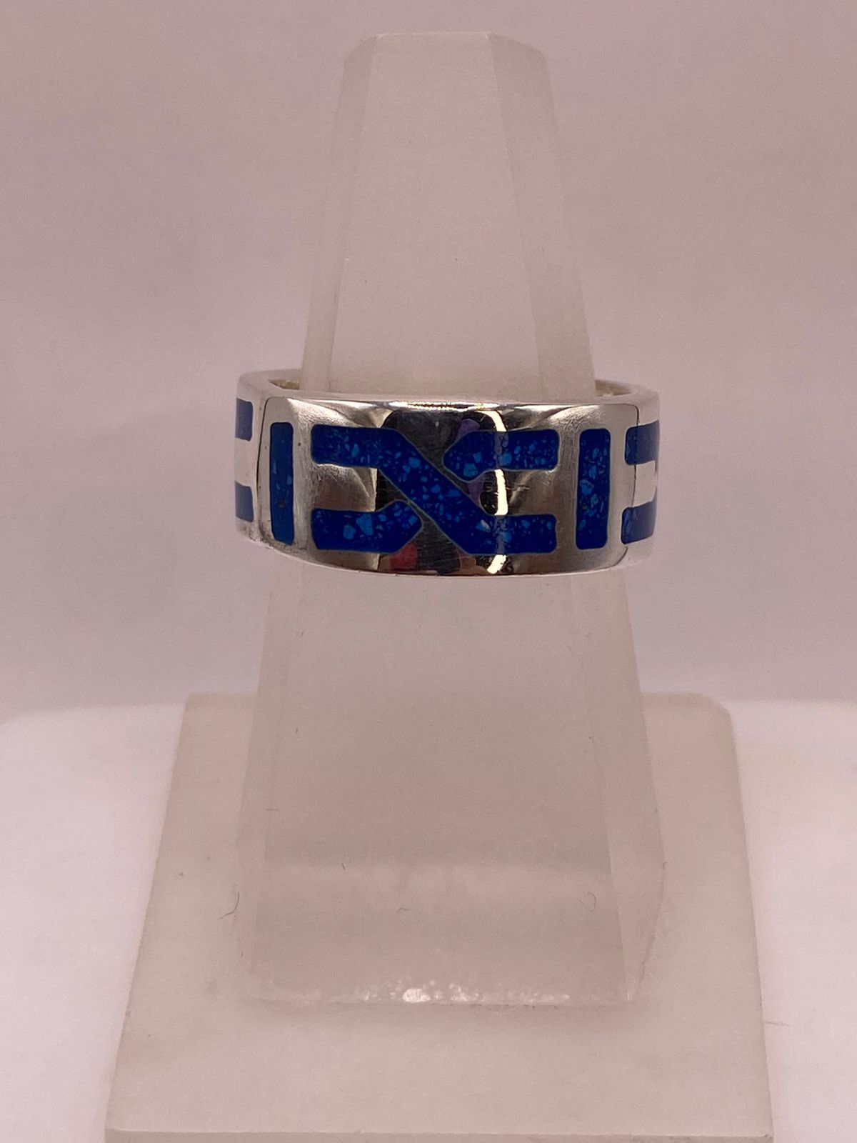 Anillo de Plata .925 con Lapislázuli – Diseño Geométrico