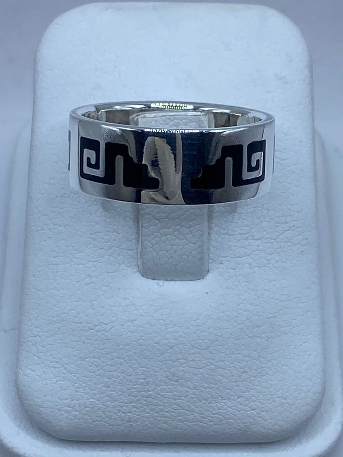 Anillo de Plata .925 con Ónix y Greca Ancestral