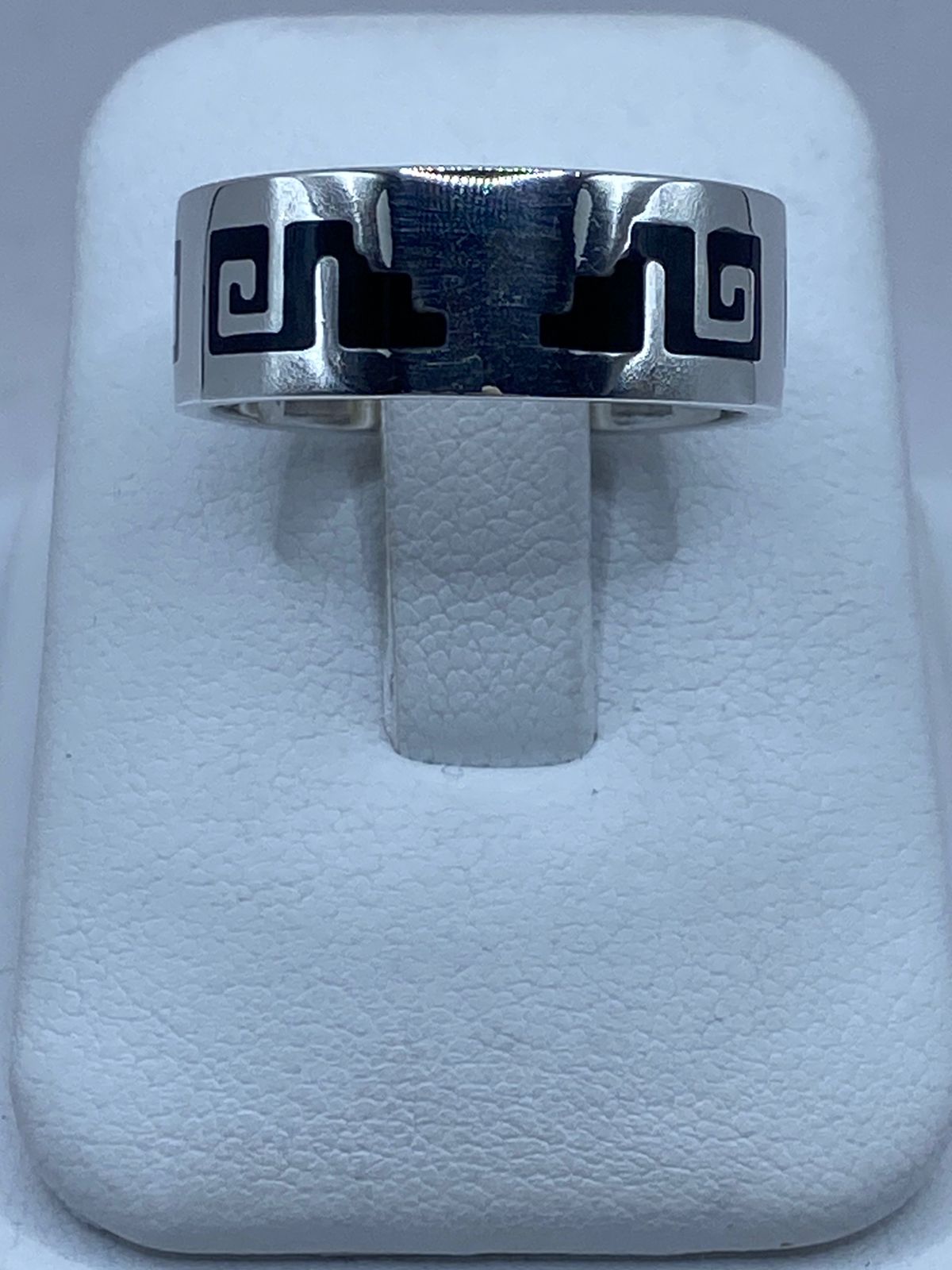 Anillo de Plata .925 con Ónix y Greca Ancestral