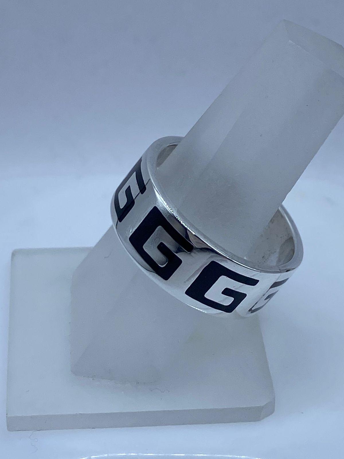 Anillo de Plata .925 con Ónix y Greca Clásica